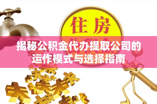 鄯善揭秘公积金代办提取公司的运作模式与选择指南